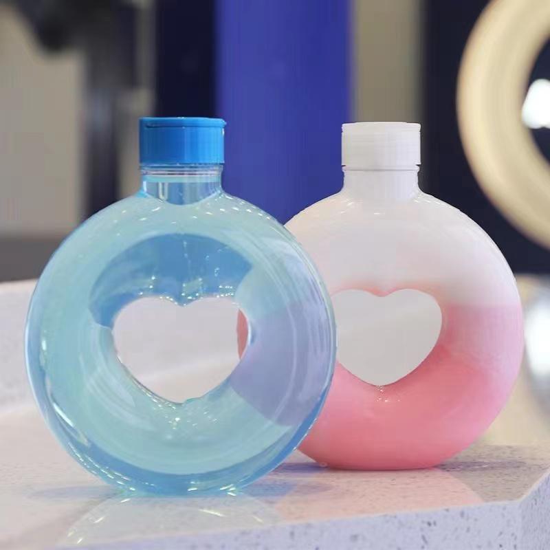 Product Introduction of 5/10pcs New Heart Water Bottle Food-graded Transparent PET Milk Tea Shop Cup Wedding Party Gift Cola Juice Drinks Bottles 500ML 9