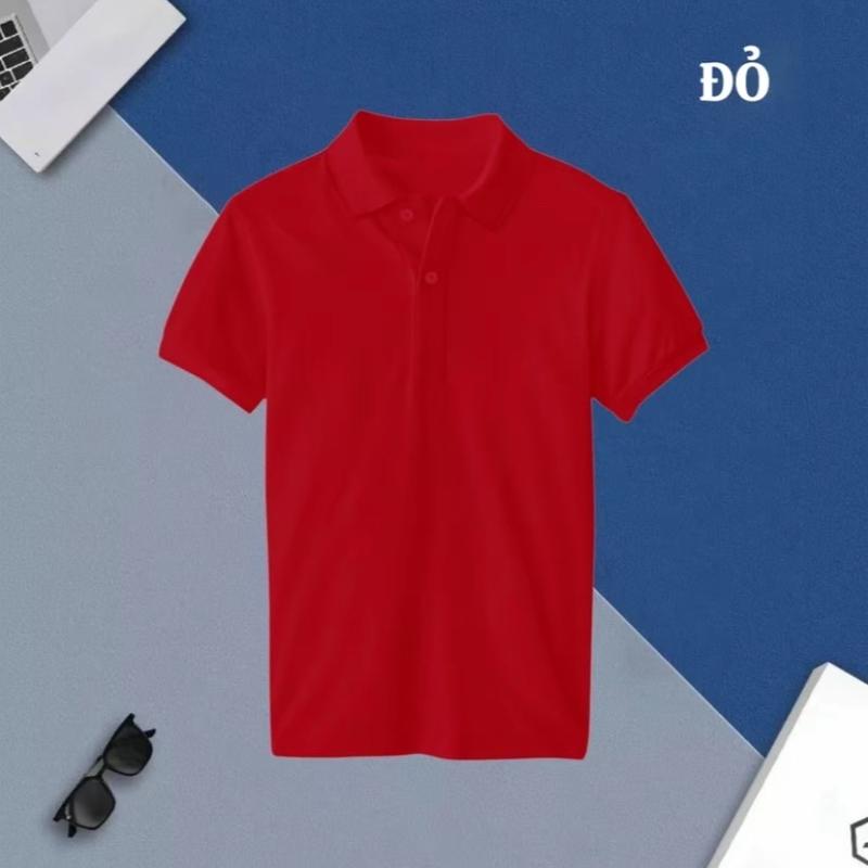 COMBO 3 Áo ĐEN/TRẮNG/ĐỎ - Áo Polo Nam Trơn Có Cổ Bẻ Basic Vải Thun Cá Sấu Cao Cấp HABILL -  Ngắn Tay Top Menswear Shirt Nhung  Kem Kate 3