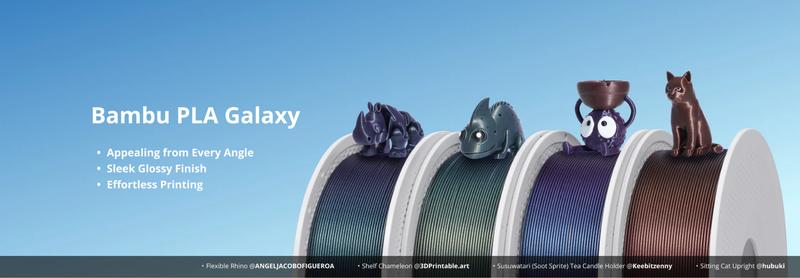Product Introduction of Bambu Lab PLA Galaxy 3D Printer Filament 1.75mm 1KG 7