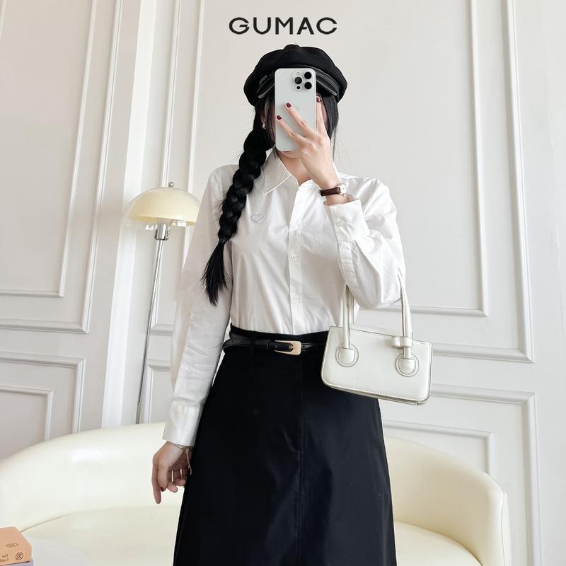 GUMAC - Áo sơ mi basic thêu YAF01056 3