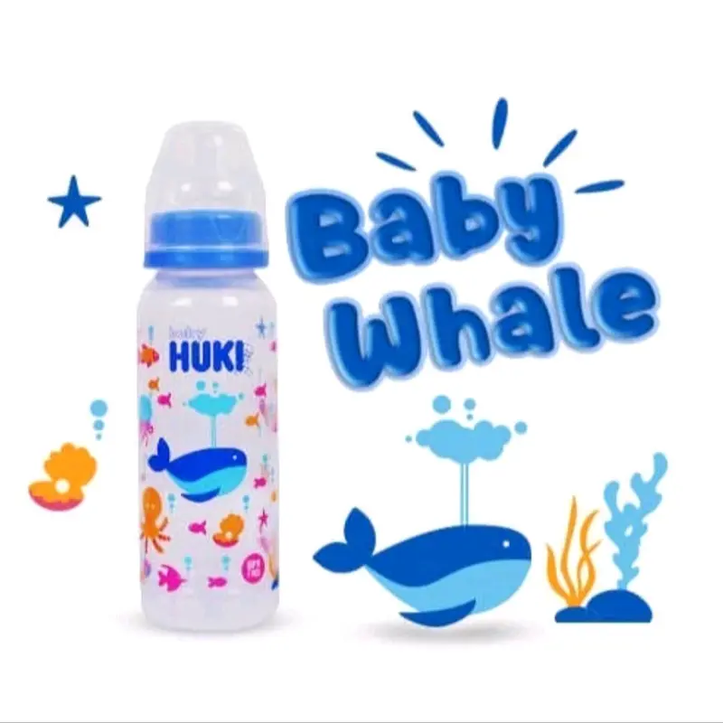 PAKET MURAH Botol Minum HUKI Lengkap + Sedotan 240ml 3