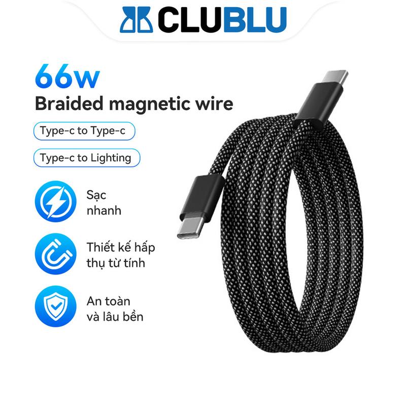 CHOME Dây Cáp Sạc Nhanh 2 Đầu Type-C LGT Nam Châm Lò So Chống Rối Dành Cho iP14 15 Máy Tính Bảng Phụ Kiện Phone