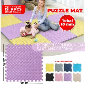 SPEEDS Matras Puzzle Anak | Busa EVA 30x30 & 60x60 | Anti Slip 10mm/20mm | 9pcs/4pcs/2pcs