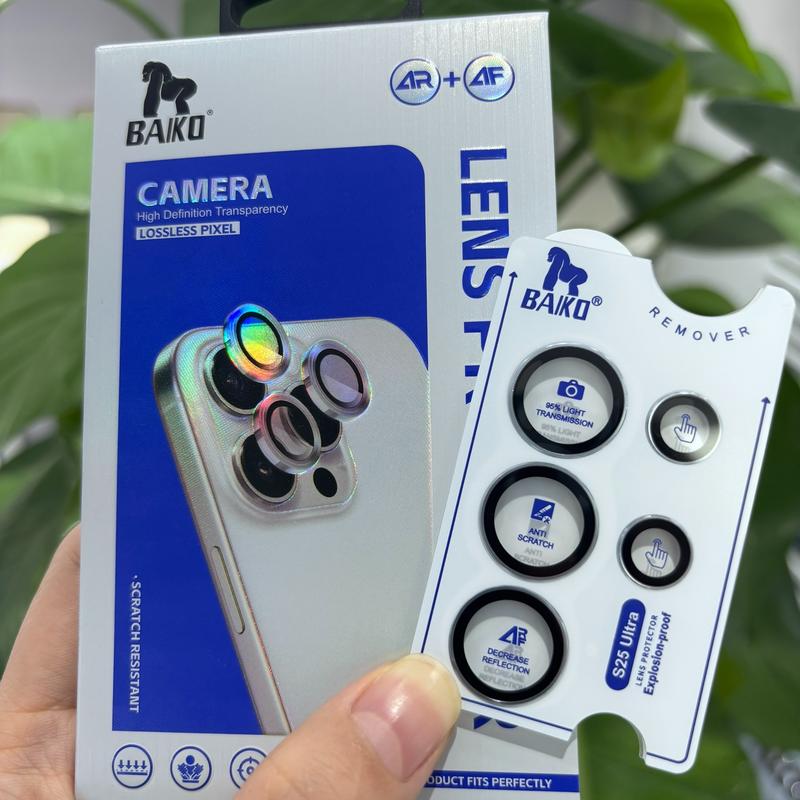 Bộ Lens mếng dán kính cường lực bảo vệ camera BAIKO AR AF 2 tầng cho Samsung s25 Ultra S25 S25 plus s24 ultra s24 + s24 s23 ultra s24 fe s23 fe s23 plus s22 ultra