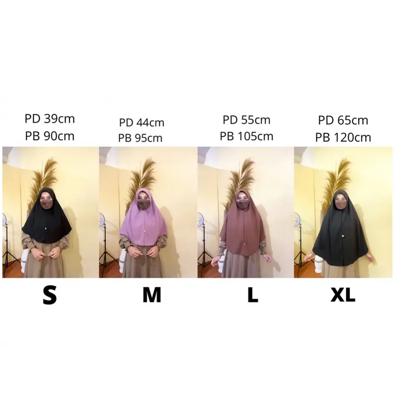 HIJAB SEGI EMPAT OVAL INSTAN (SMLXL) Lembut Panjang Wolfis Muslim Kerudung 2