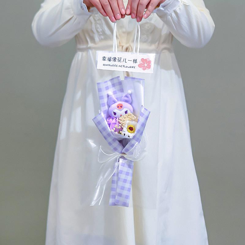 Product Introduction of Kawaii Sanrio Hello Kitty Bouquet My Melody Kuromi Cinnamoroll Plush Doll Toy Valentine's Day Christmas Gifts 19
