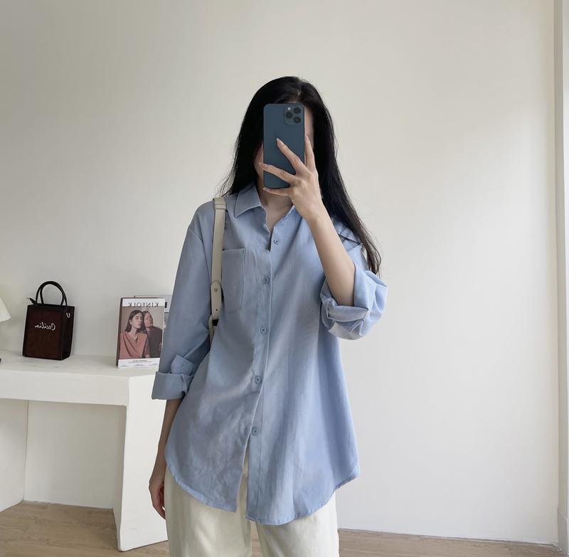 Áo sơ mi đũi xước dáng rộng , áo sơ mi chất vải thoảng mát Miho house | BigBuy360 - bigbuy360.vn