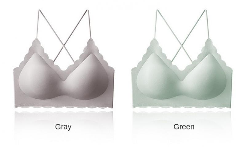 Product Introduction of Girls Korean version of sports back underwear, non-scar steel ring, bra-binding comfort chest small vest anti-sagging 15
