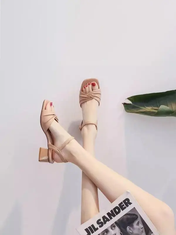 Women's Fashionable Plain Color Sandals, Casual Versatile Sandals for Summer, Lightweight Breathable Comfortable Shoes for Daily Wear 5