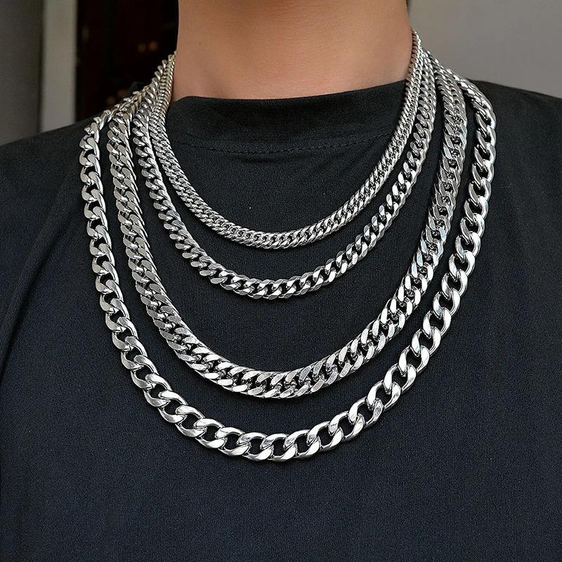 Vòng Cổ Dây Chuyền Xích, Chất Liệu Thép Không Gỉ, Dài, Phong Cách Hip Hop, Dành Cho Phụ Nữ Và Nam Giới, Phụ Kiện Trang Sức Thời Trang 1
