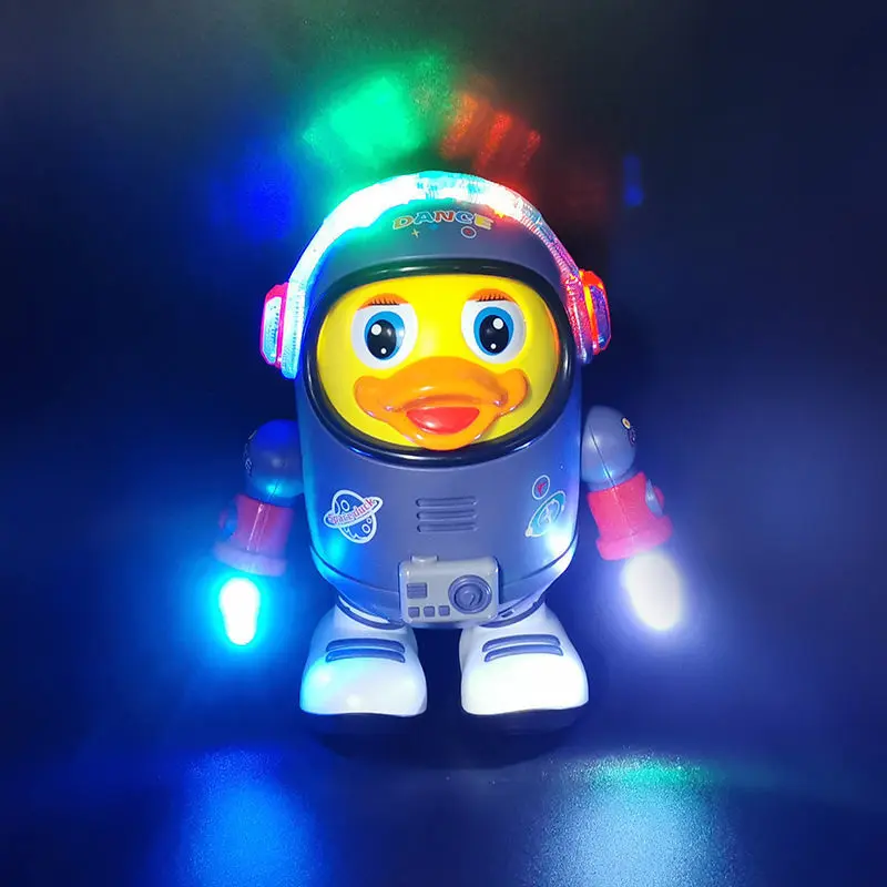 Cartoon electric dancing space duck swaying left and right, dazzling lights, music, children's educational toys,tiktok pop gifts student favorites