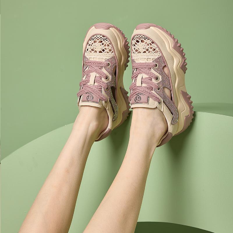 Giày thể thao nữ đính đá Hàn Quốc Thoáng khí 5cm Shoes Sneaker 2