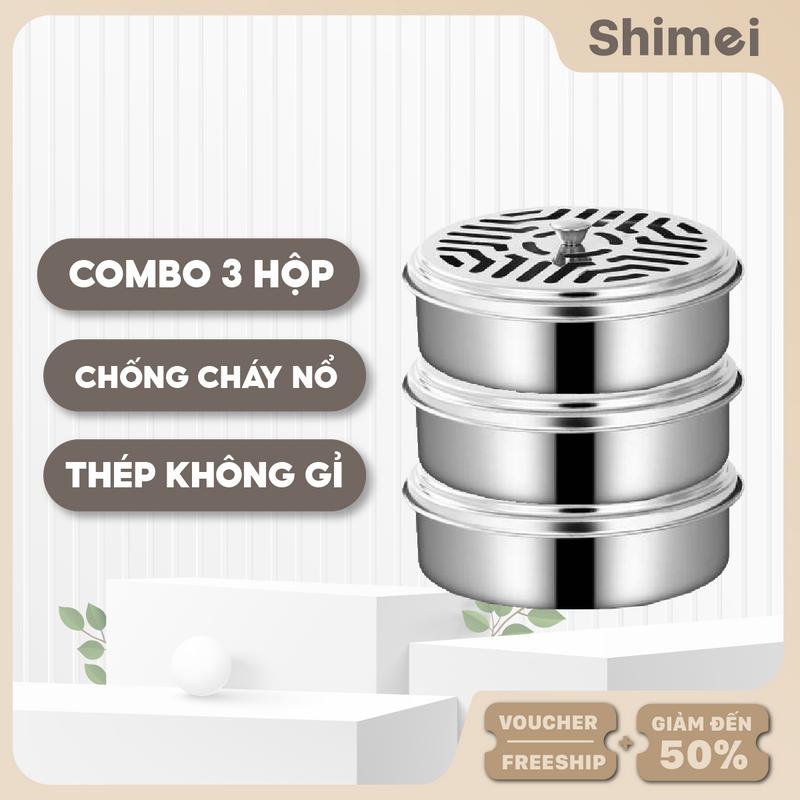 COMBO 3 Hộp Đựng Nhang Muỗi 15cm KHÔNG CÓ QUAI XÁCH Khay Đựng Nhang Muỗi Có Nắp Đậy An Toàn Giá Đỡ Cuộn Nhang Muỗi Tiện Dụng Không Cần Lắp Ráp