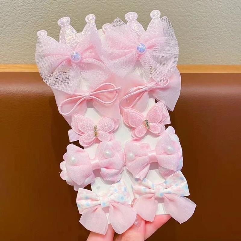 Product Introduction of faninfan 10pcs/set Fashion Cute Hair Clip Lace Bow Sweet Hair Accessories Hairpin for Girls 11