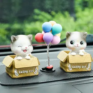 Pajangan Dashboard Mobil Mainan Kucing Kepala Goyang Lucu Cat Head Dance TWH Figure Hadiah & Kado Mainan
