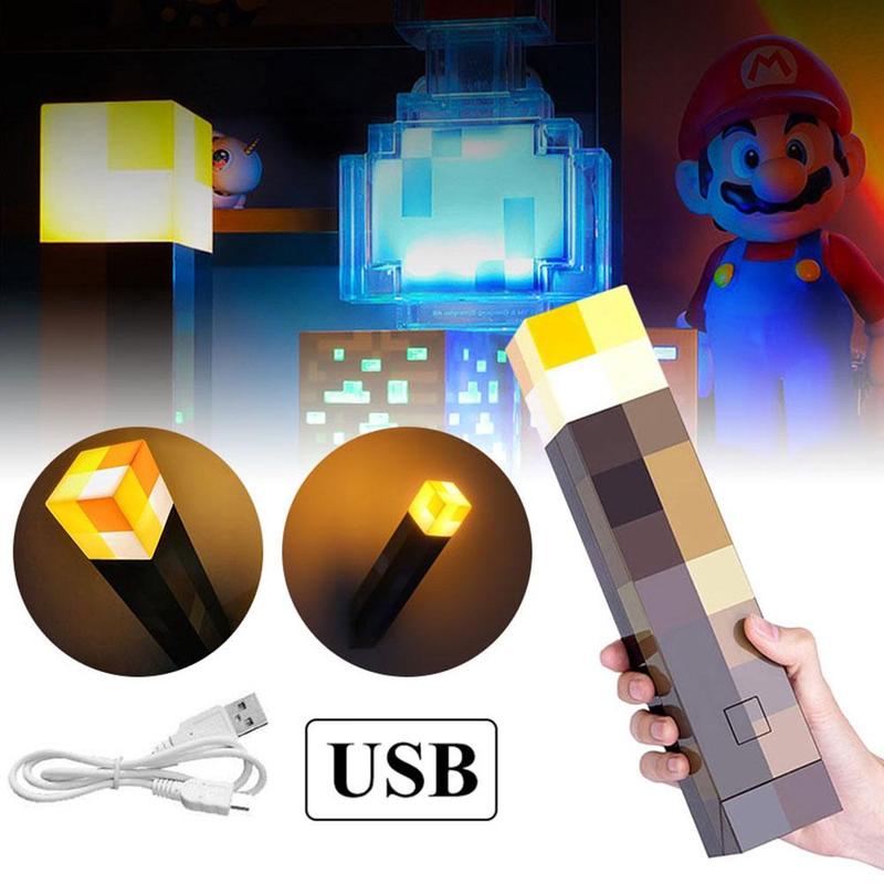 Product Introduction of Đèn pin LED Minecraft, Có Thể Sạc Lại, Đèn có độ sáng cao, Cầm Tay hoặc gắn trên tường, N4X5 24