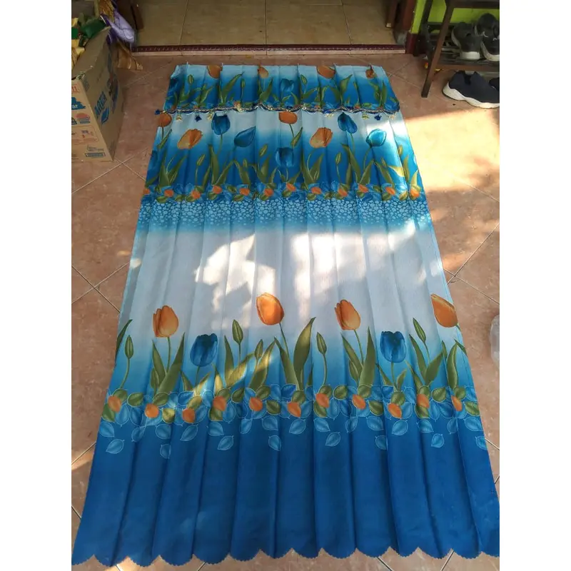 Gorden Ami Jendela Pintu GA-01 Gorden Plisket Motif Bunga Tulip dan bunga Mawar Kain Gorden 3