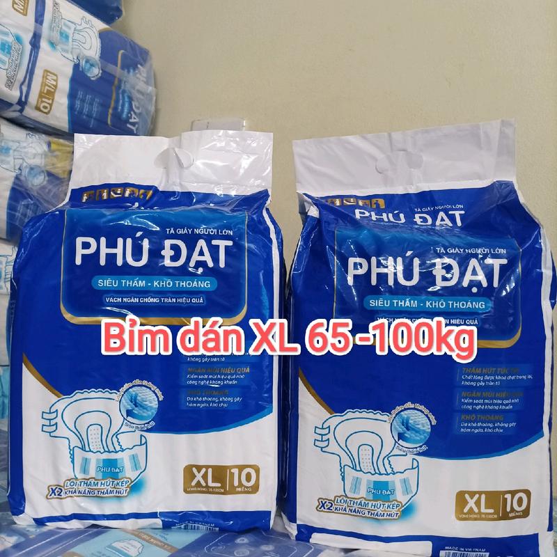  Bỉm dán phú đạt  Size XL  5 gói  50 miếng   có vách  chống  chào 