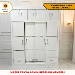 Cahaya Rumah Cimande - Lemari Pakaian 4 Pintu Susun Pro - Modern Minimalis - Custom - Lemari Geser