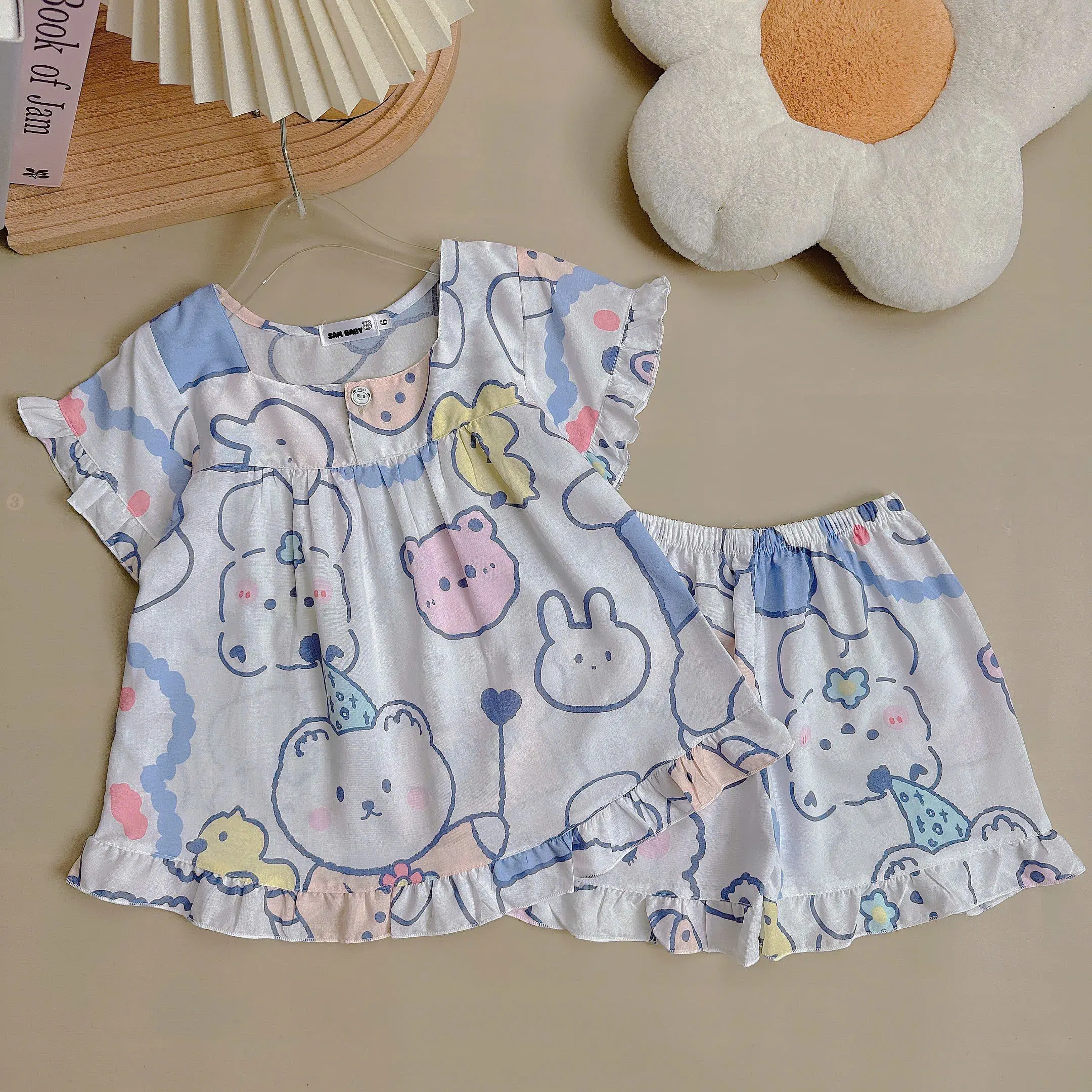Bộ tole/lanh MÙA HÈ CỔ VUÔNG tay ngắn quần đùi từ 9-40kg