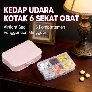 Kotak Pil Mini Travel 7 Hari - Tempat Penyimpanan Vitamin & Suplemen, Anti Bocor, Ringan, UKuran 7x10x15cm, Partisi Harian, Ideal untuk Perjalanan