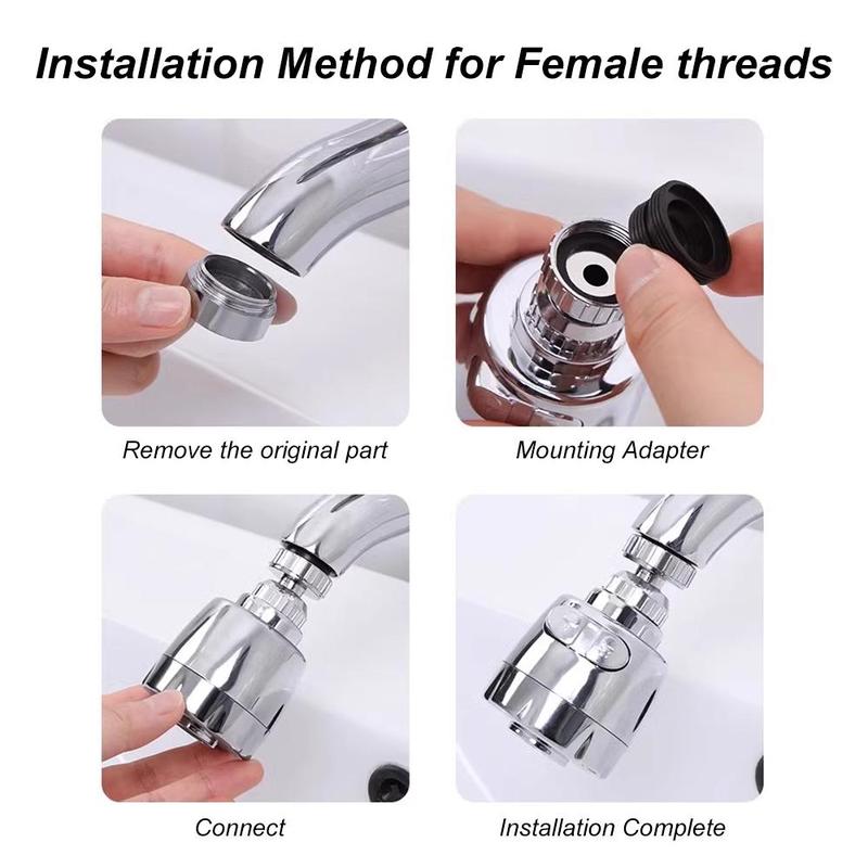 Product Introduction of 2 Mode Kitchen Faucet Aerator, 1 Count 360 Degree Rotatable Faucet Splash Head, Kitchen Faucet Extender, Sprayer Head Anti Splash Tap 6
