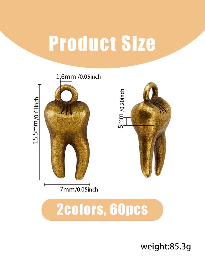 Product Introduction of Mixed Color Tooth Design Pendant, Fashionable Alloy Pendant for Jewelry Making, DIY Jewelry Making Supplies for Bracelet & Necklace 1