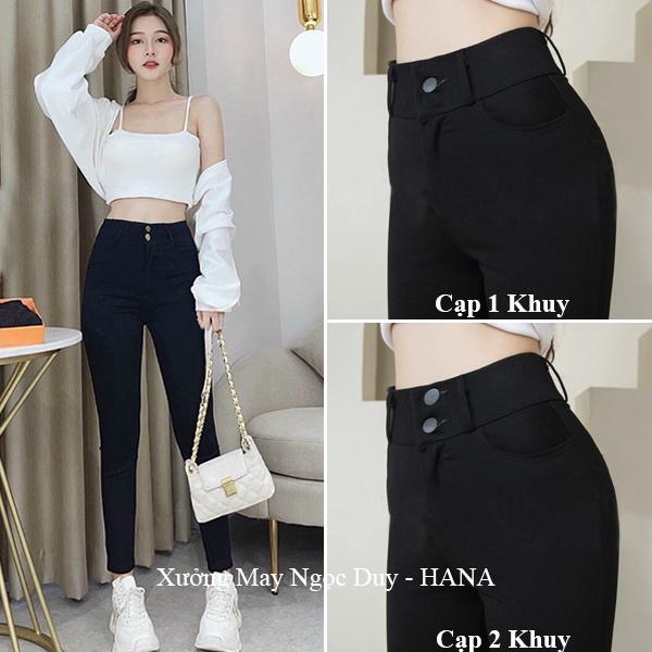 Quần Legging nữ cạp 1 - 2 khuy co giãn gen bụng nâng hông - Quần Tregging dài vảy Umi dày co dãn 4 chiều mặc tôn dáng ôm body