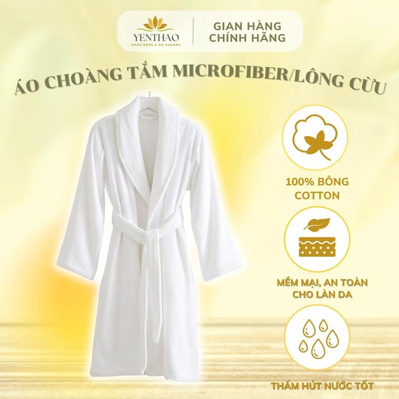 Áo Choàng Tắm Bông Lông Cừu YenThao Towel Mềm Mại Thấm Hút Tốt Cho Cả Nam Và Nữ Women Dress