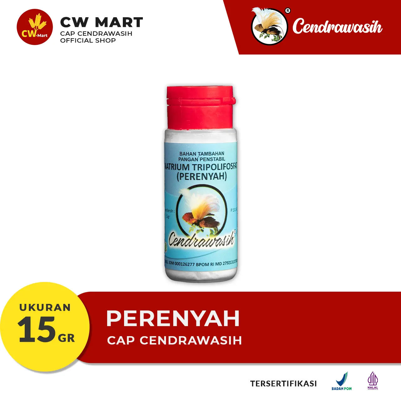 Cap Cendrawasih Perenyah 15gr - Natrium Tripolifosfat