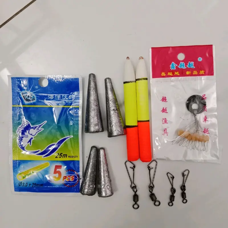 combo phao, chì, chặn, khoá, phao đèn (gòm 12 món) phụ kiện câu cá Đi Câu 6