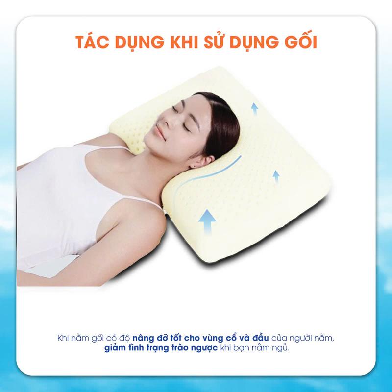 Product Introduction of Gối cao su non Kingroll mềm êm thoáng khí giảm đau mỏi cổ, thiết kế Oval - Tặng kèm vỏ gối 12