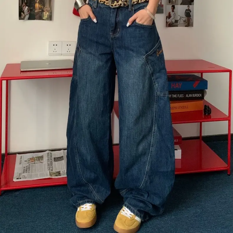 Varvet Có BIGSIZE Quần Jean Ống Rộng Cấp Cá Tính Thiết Kế Phong Cách Thời Trang Trendy Trẻ Trung Năng Động