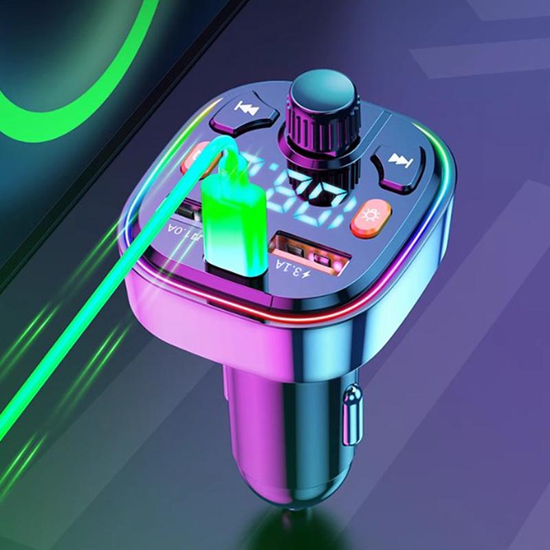 Product Introduction of USB Car Charger Quick Charge Bluetooth FM Transmitter USB Type C 3A PD 18W Car Fast Charging For Phone 16
