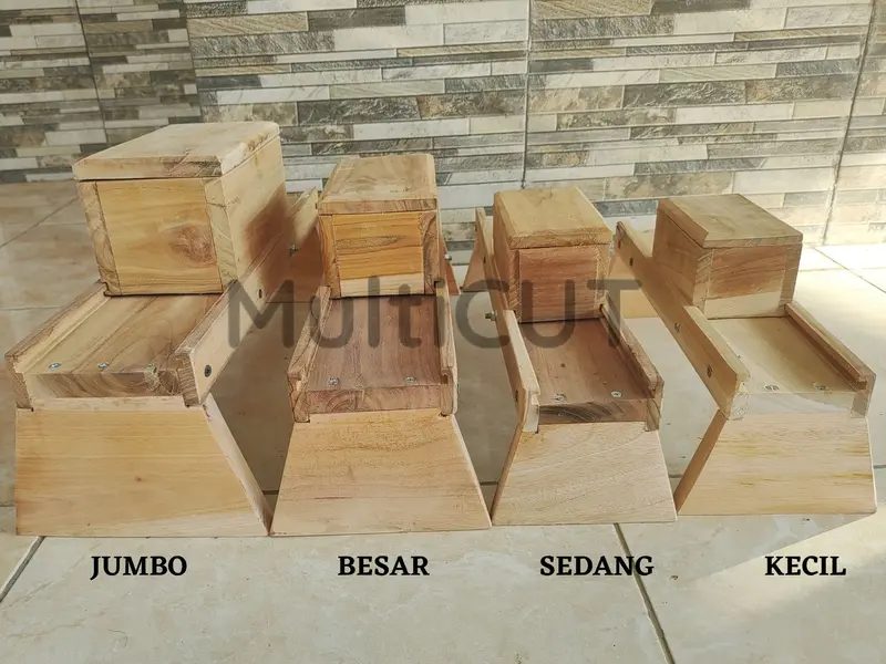 Pengiris SERBAGUNA ukuran Jumbo kayu JATI (COD) Bonus 2 pisau Kitchenware 4