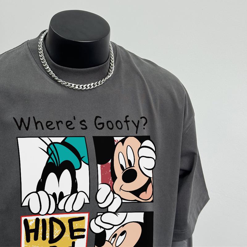 Product Introduction of Áo Thun Hoạt Hình Dáng Rộng Thùng Thình Ngắn Tay, 100% Cotton, Áo Cổ Thuyền, Dành Cho Nam Và Nữ, Unisex Menswear 10