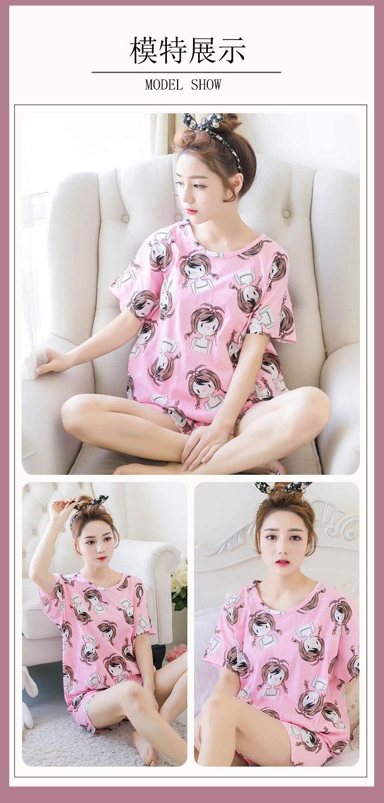 Product Introduction of Bộ Đồ Ngủ ngắn Tay Hàng Mới Về, Dành Cho Nữ, Mỏng Và Thoáng Khí, Thích Hợp Cho Mùa Hè, Áo Chui Đầu Cổ Tròn, Phong Cách Ngọt Ngào Và Dễ Thương, Thích Hợp Cho Các Cô Gái, Bộ Đồ Mặc Nhà 6
