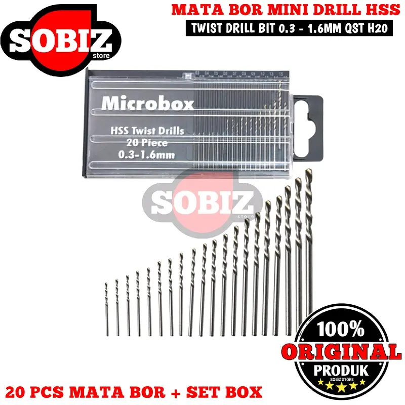 Microbox Mata bor mini drill Hss 20 pcs Twist Drill 0,3 - 1,6 2