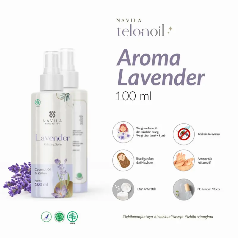 Navila Minyak Telon Wangi 100 ml untuk bayi balita baru lahir BPOM dan Halal MUI Arasso Saranghae Greentea Lavender Kasturi Telon Oil Bayi Menghangatkan telon 1