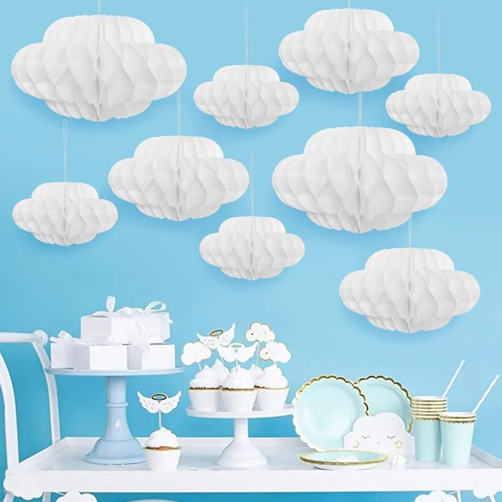 Tuwrea Soft Cloud Honeycomb Balls Lightweight Cloud Ornaments 3d Artificial Cloud Honeycomb Decorations for Weddings Birthdays Nurseries  Baby Showers Cute  Stylish for Home