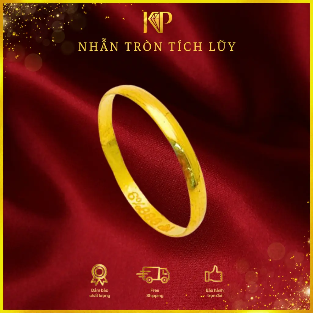 Phụ Kiện Nhẫn Vàng 4 Số Tí Hon 1-2Phân Để Dành Tích Lũy Kim Phát