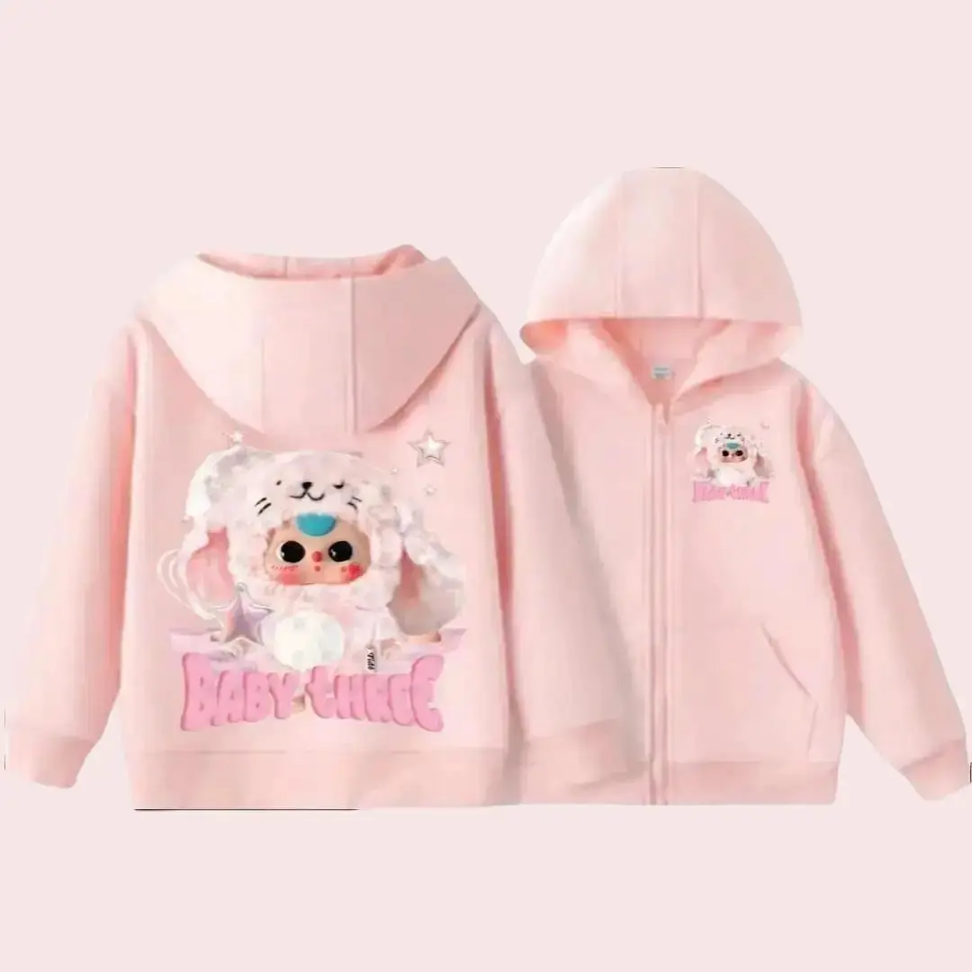 Áo hoodie BABY THREE cho bé vải nỉ Cotton mềm mịn có khoá kéo ép nhiệt - Hàn Quốc