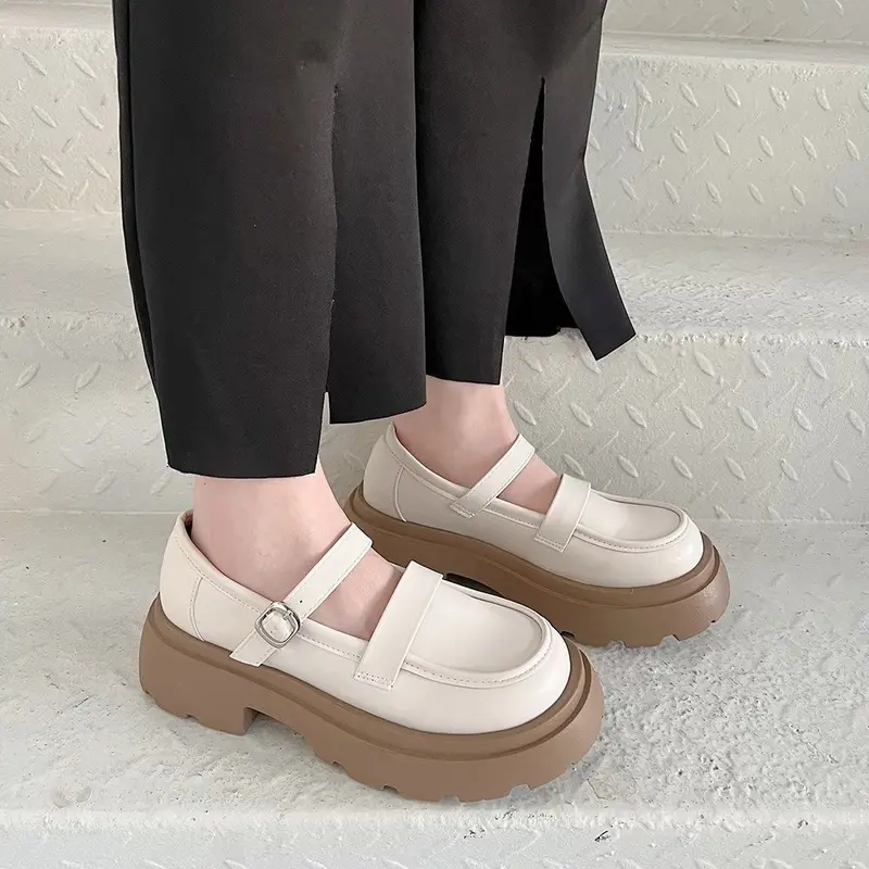 AVANCEID 1837 Heels Sepatu Sneakers Docmart Kerja Wanita Hitam Karet Shoes 4