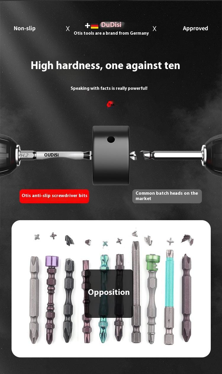 Product Introduction of Tungsten Steel Strong Magnetic Bullet Head Electric Screwdriver Anti-Slip Electric Screwdriver Hex Shank Hand Drill Extended Bit Set 5