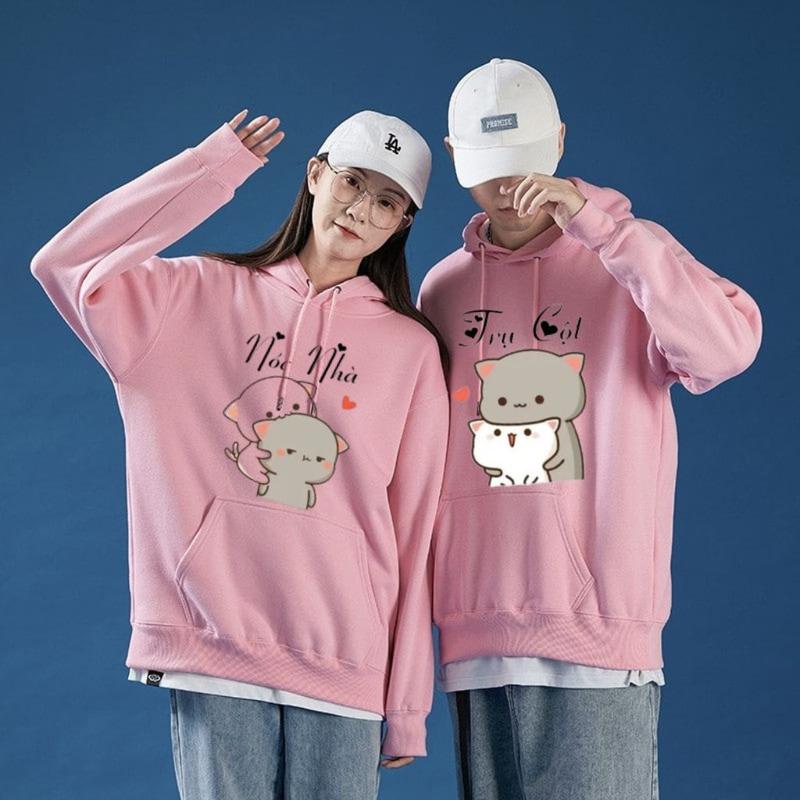 Đồ đôi hoodie & sweater, áo cặp SLU vải nỉ bông dày mịn, hình in sắc nét - HD20 3