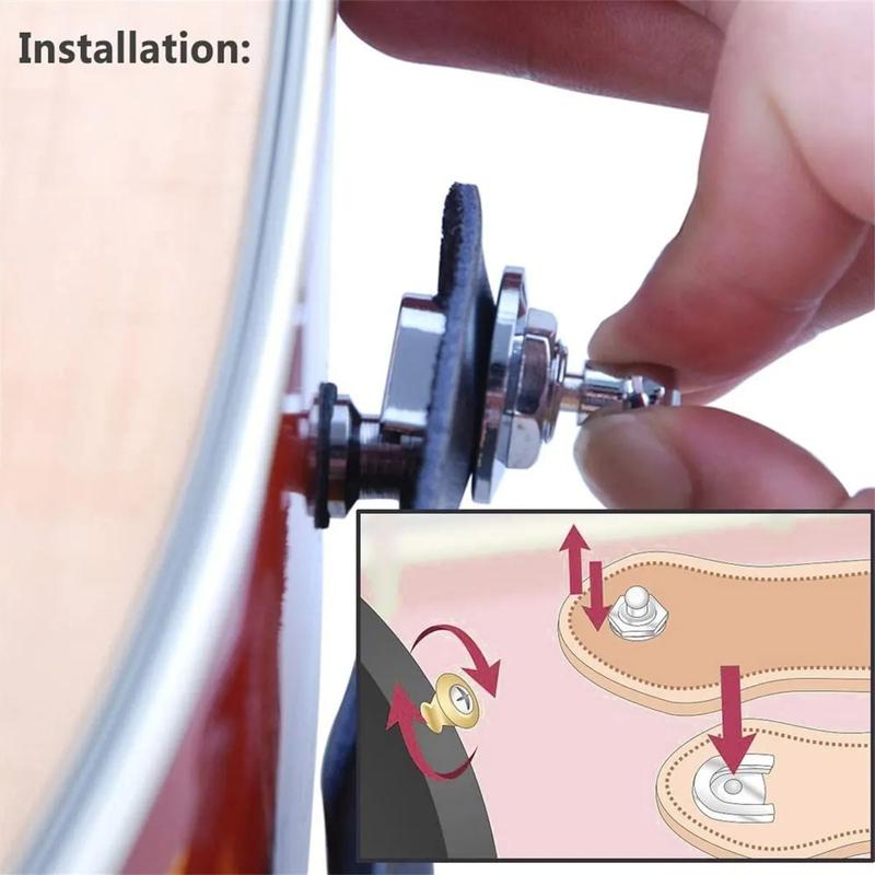 Product Introduction of Nút & Ghim Dây Đeo Guitar, 1 Cái, Khóa Bảo Mật Bằng Kim Loại Cao Cấp, 3 Màu Để Lựa Chọn, Lý Tưởng Cho Guitar Có Ghim Đầu Kim Loại 9