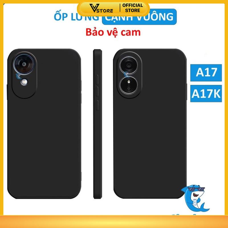 ốp lưng cho oppo a17k a17 chống bẩn viền cạnh vuông bảo vệ cam điện thoại nhựa tpu dẻo cao cấp Phụ Kiện ốp phôi cao cấp Vstore