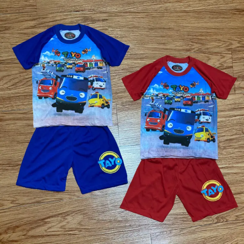 Setelan anak laki laki / baju ank motif mobil 1