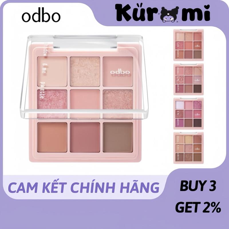 HCM KUROMI x THUỶ ĐỖ BEAUTY Bảng Phấn Mắt Odbo Thái Lan 9 Ô Màu Lì Và Ánh Nhũ Shadow & me OD2014 Mỹ Phẩm Cosmetic Trang Điểm Nữ