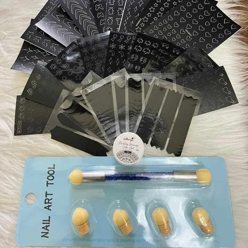 Combo 24 tấm sticker  tạo omber ( mẫu mới về) Nữ. nail  box miếng  dán phen  móng 3